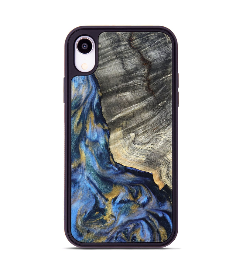 iPhone Xr Wood Phone Case - Luciano (Teal & Gold, 822152)