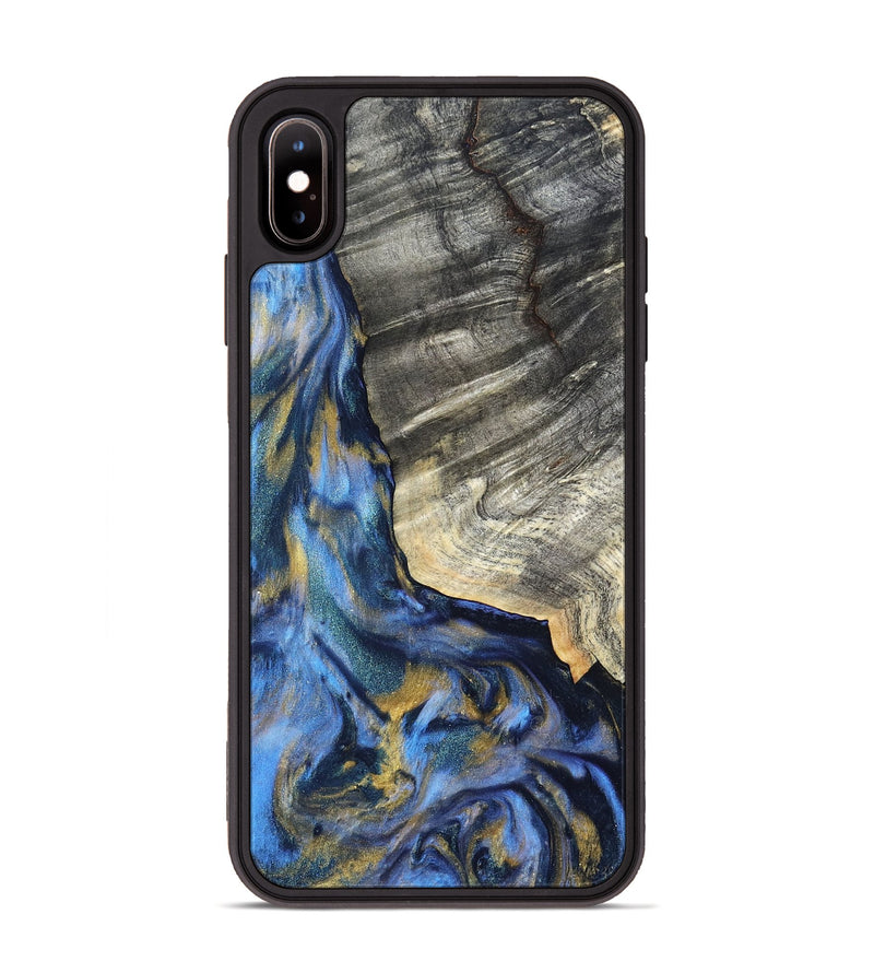 iPhone Xs Max Wood Phone Case - Luciano (Teal & Gold, 822152)