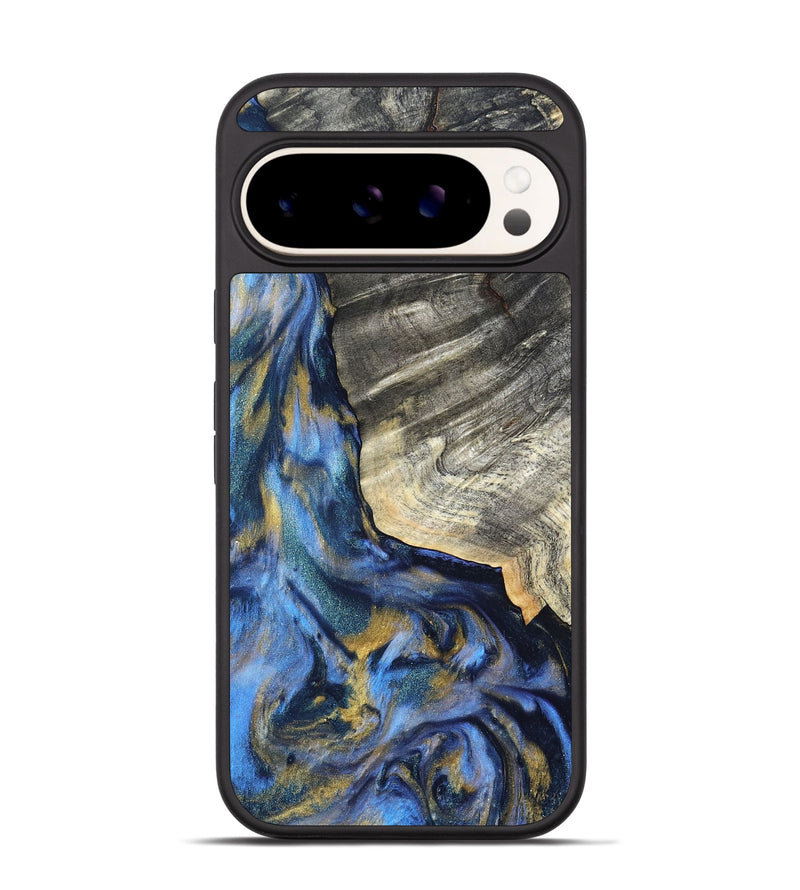 Pixel 9 Pro Wood Phone Case - Luciano (Teal & Gold, 822152)