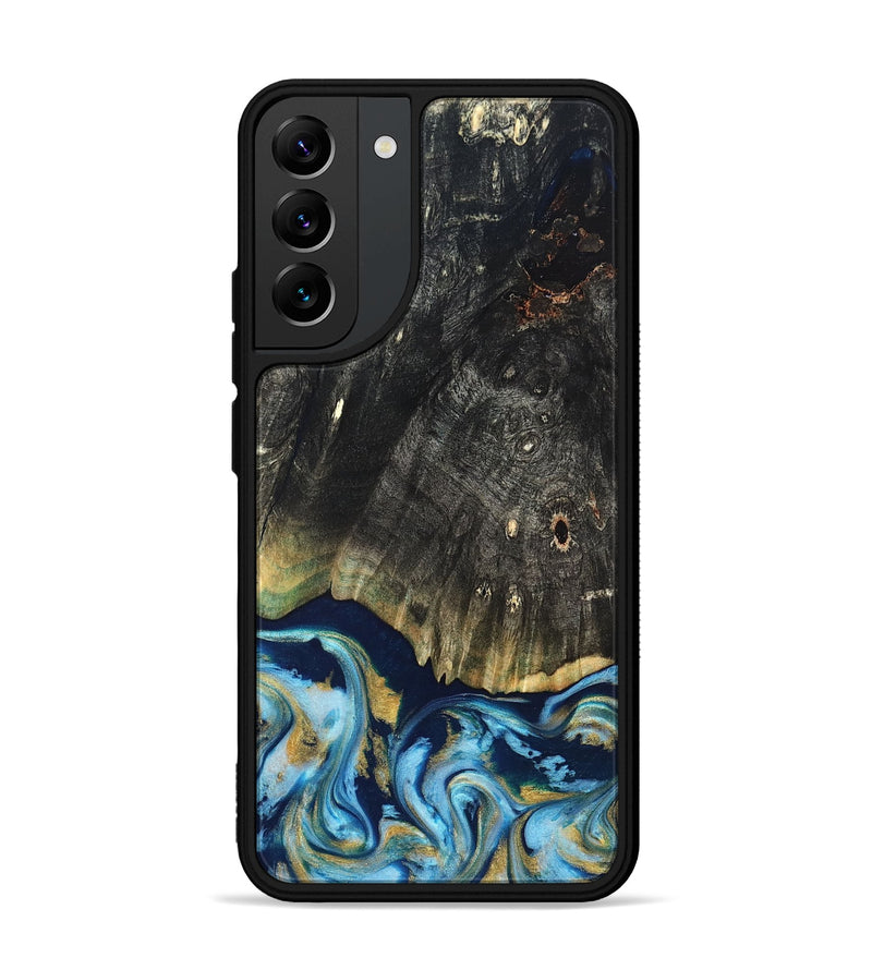 Galaxy S22 Plus Wood Phone Case - Devonta (Teal & Gold, 822153)