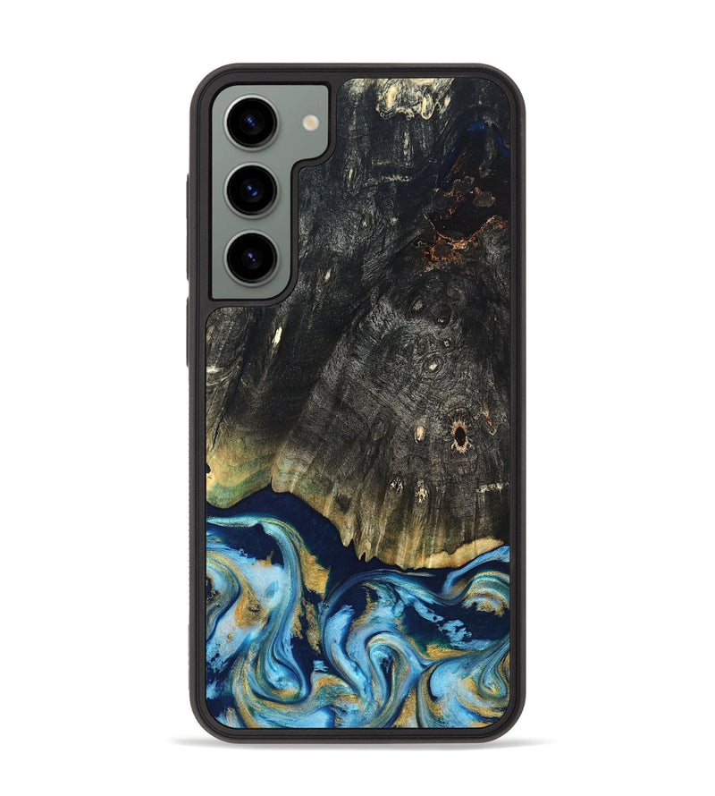 Galaxy S23 Plus Wood Phone Case - Devonta (Teal & Gold, 822153)