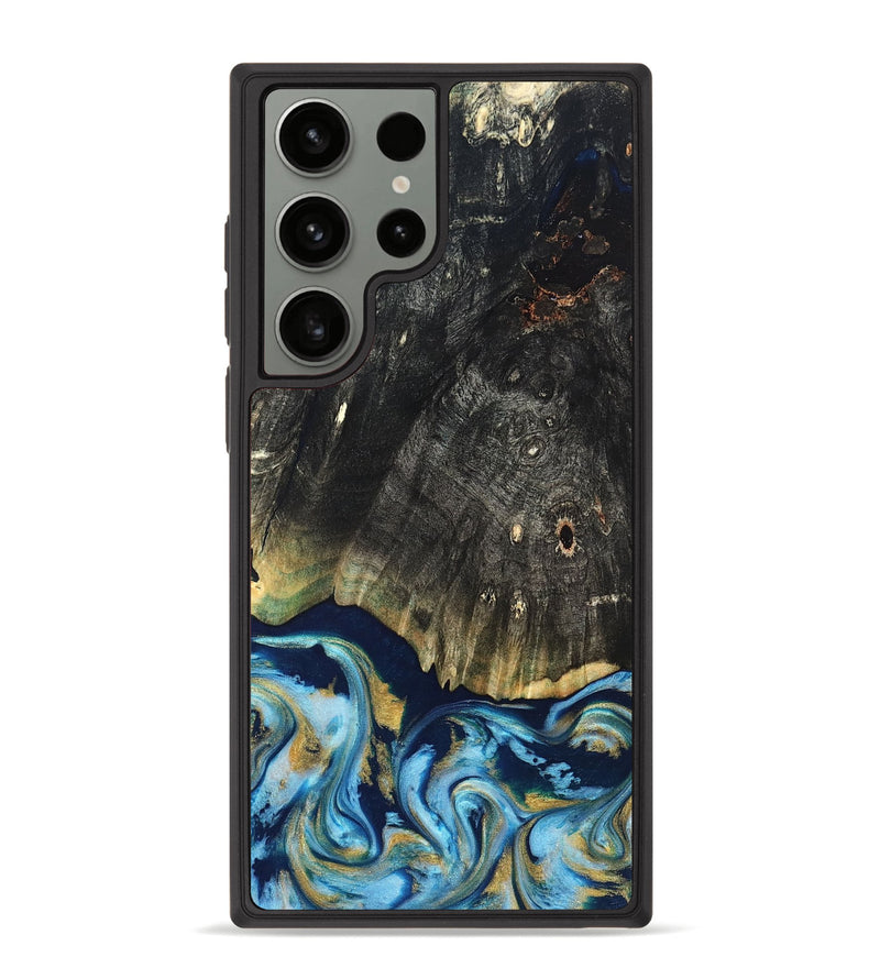 Galaxy S23 Ultra Wood Phone Case - Devonta (Teal & Gold, 822153)