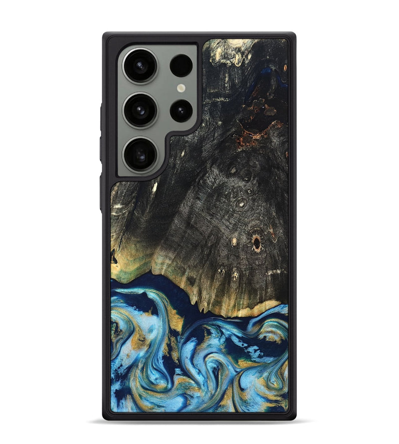 Galaxy S24 Ultra Wood Phone Case - Devonta (Teal & Gold, 822153)