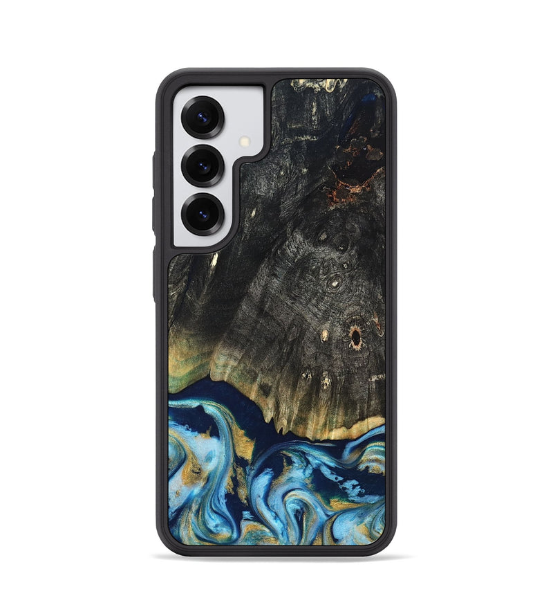 Galaxy S25 Wood Phone Case - Devonta (Teal & Gold, 822153)