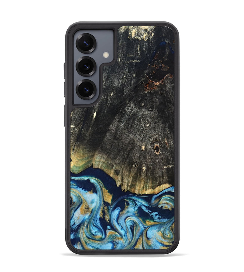 Galaxy S25 Plus Wood Phone Case - Devonta (Teal & Gold, 822153)