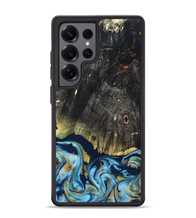 Galaxy S25 Ultra Wood Phone Case - Devonta (Teal & Gold, 822153)