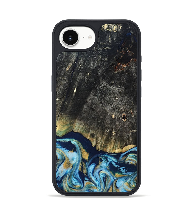iPhone 17e Wood Phone Case - Devonta (Teal & Gold, 822153)