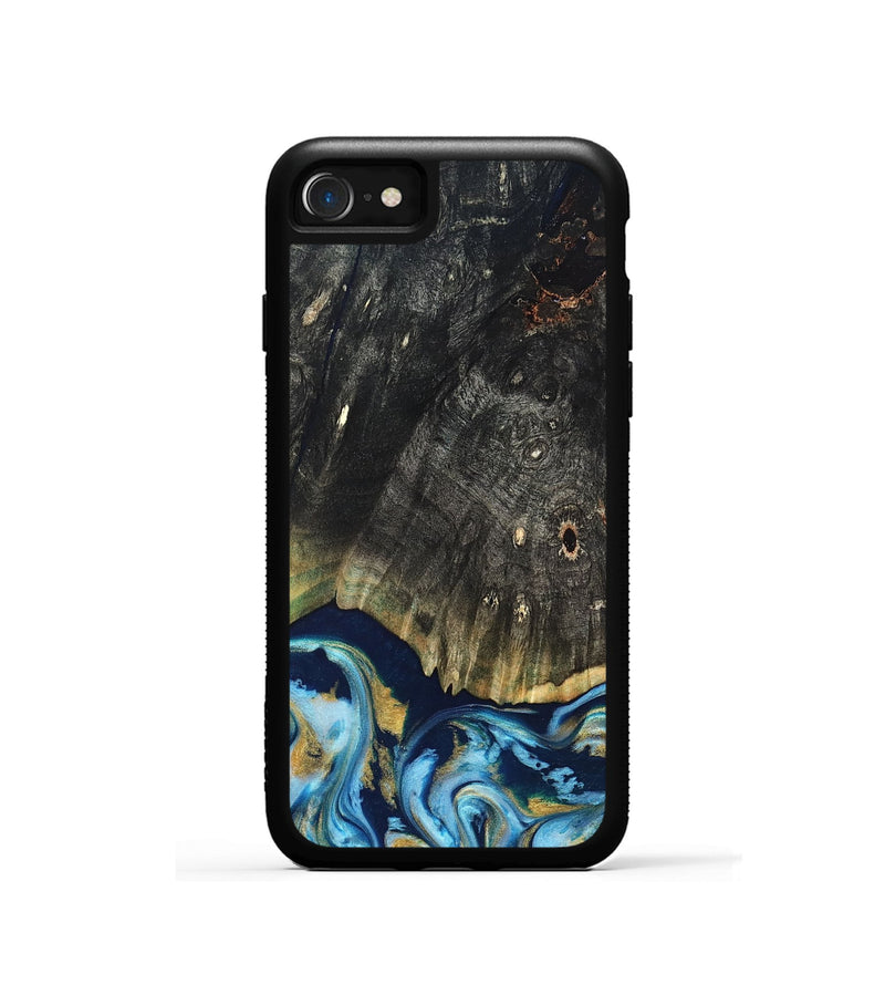 iPhone SE Wood Phone Case - Devonta (Teal & Gold, 822153)