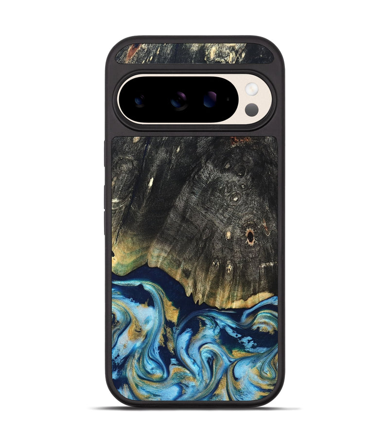 Pixel 10 Wood Phone Case - Devonta (Teal & Gold, 822153)
