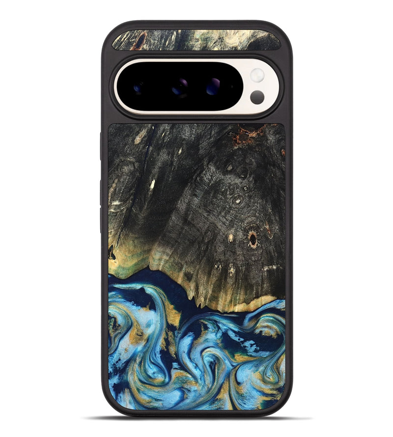 Pixel 10 Pro XL Wood Phone Case - Devonta (Teal & Gold, 822153)