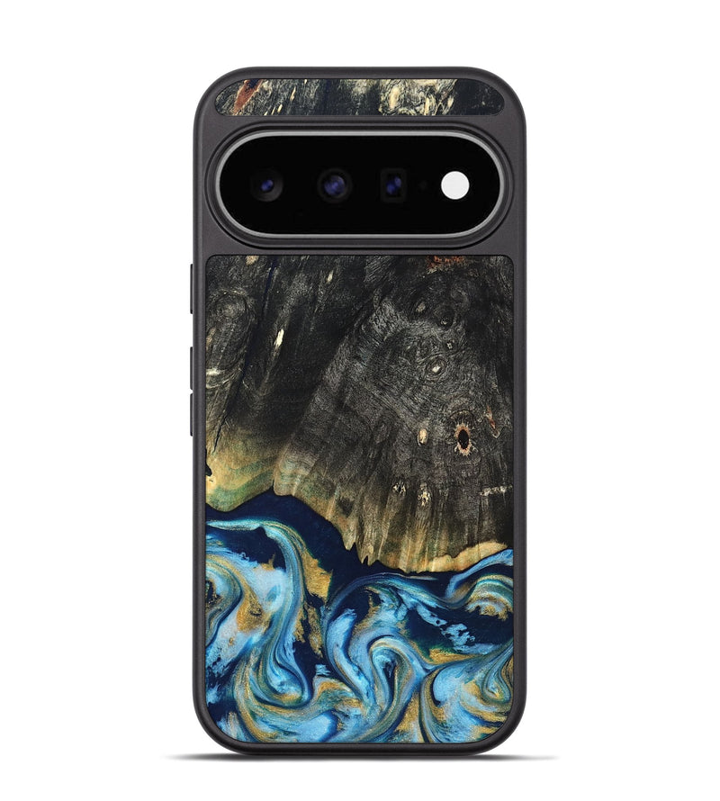 Pixel 11 Wood Phone Case - Devonta (Teal & Gold, 822153)