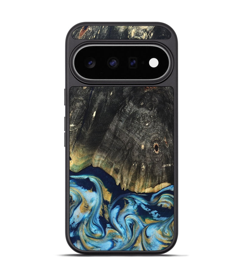 Pixel 11 Pro Wood Phone Case - Devonta (Teal & Gold, 822153)