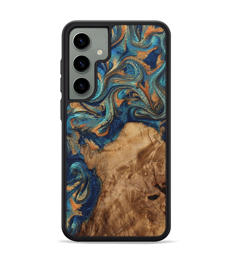 Galaxy S24 Plus Wood Phone Case - Aisha (Teal & Gold, 822154)
