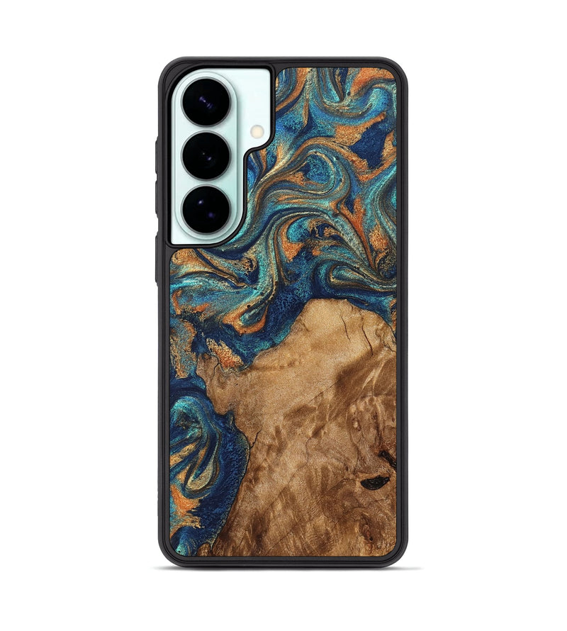 Galaxy S26 Plus Wood Phone Case - Aisha (Teal & Gold, 822154)