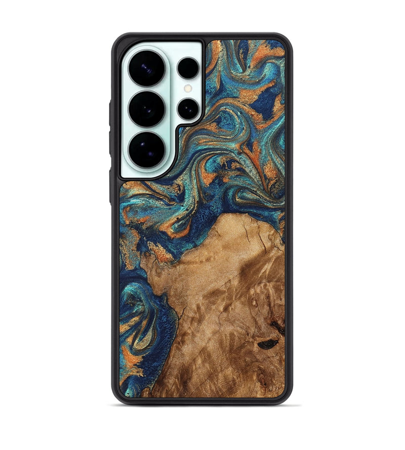 Galaxy S26 Ultra Wood Phone Case - Aisha (Teal & Gold, 822154)