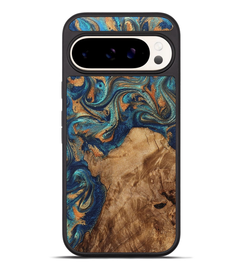 Pixel 9 Pro XL Wood Phone Case - Aisha (Teal & Gold, 822154)