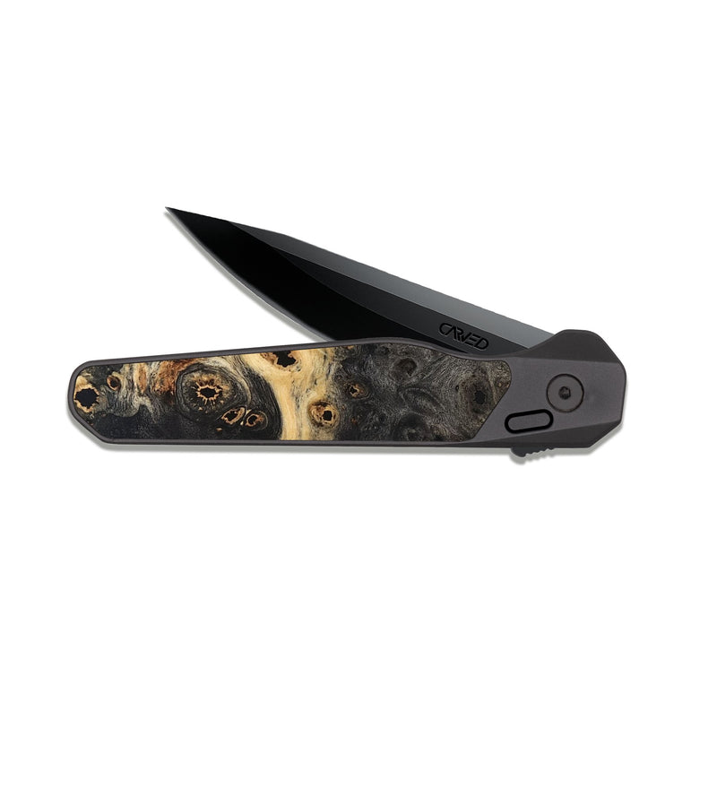 EDC Dark Slate Wood Pocket Knife - Brylee (Wood Burl, 822158)