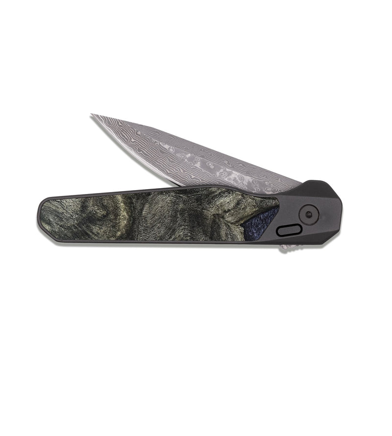 EDC Dark Damascus Wood Pocket Knife - Seymour (Wood Burl, 822160)