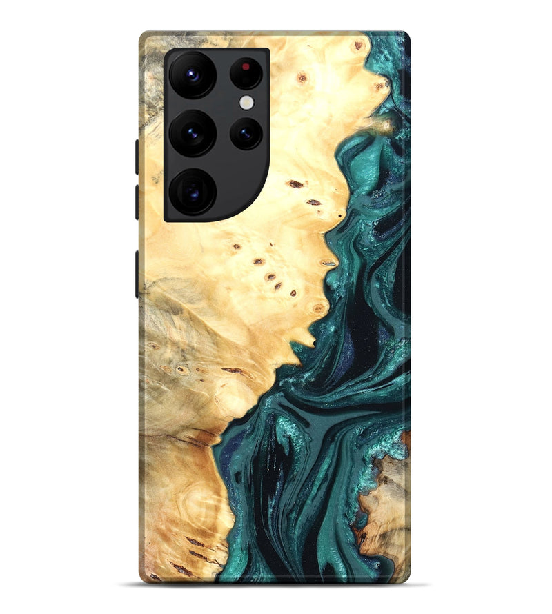 Galaxy S22 Ultra Wood Live Edge Phone Case - Yuliana (Green, 822161)