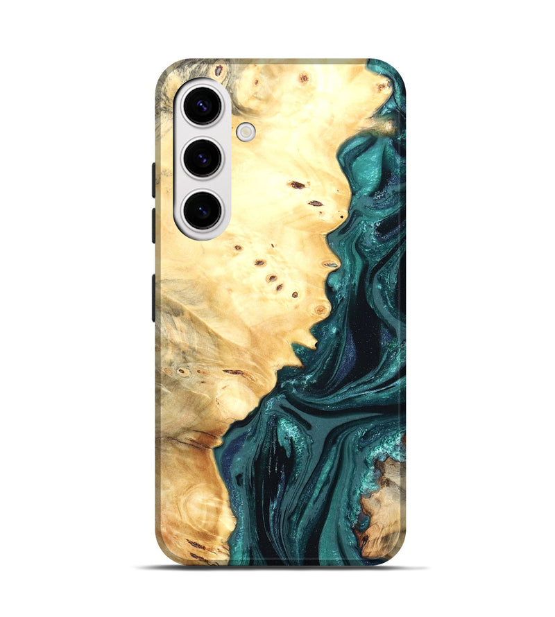 Galaxy S25 Wood Live Edge Phone Case - Yuliana (Green, 822161)