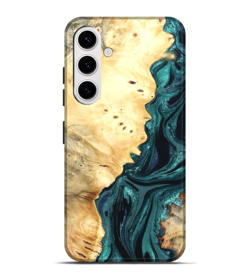 Galaxy S25 Plus Wood Live Edge Phone Case - Yuliana (Green, 822161)