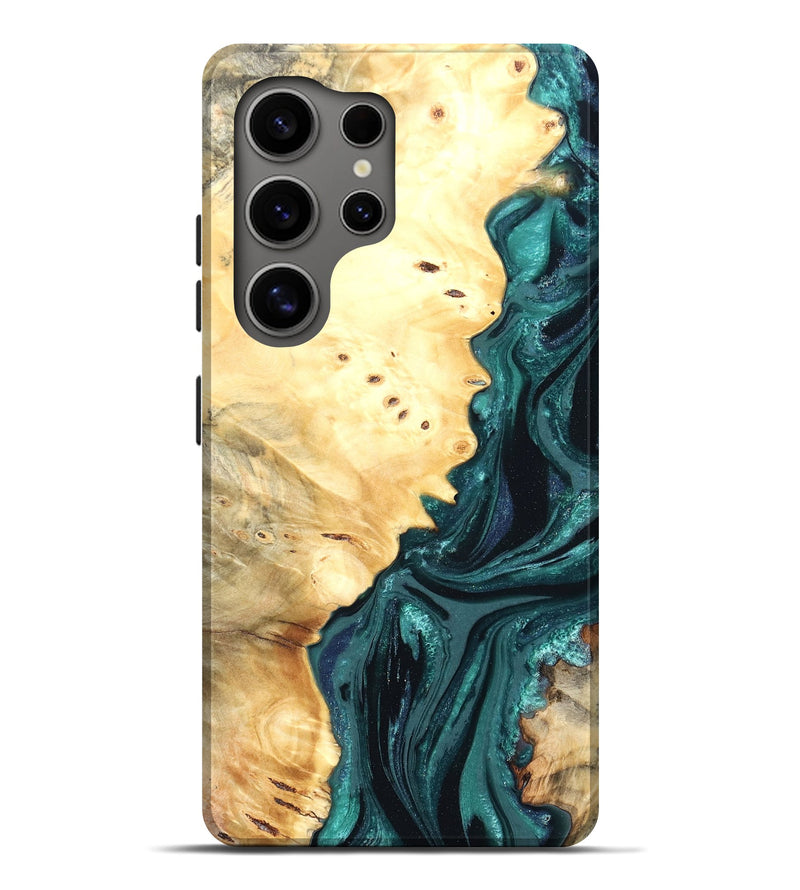 Galaxy S25 Ultra Wood Live Edge Phone Case - Yuliana (Green, 822161)