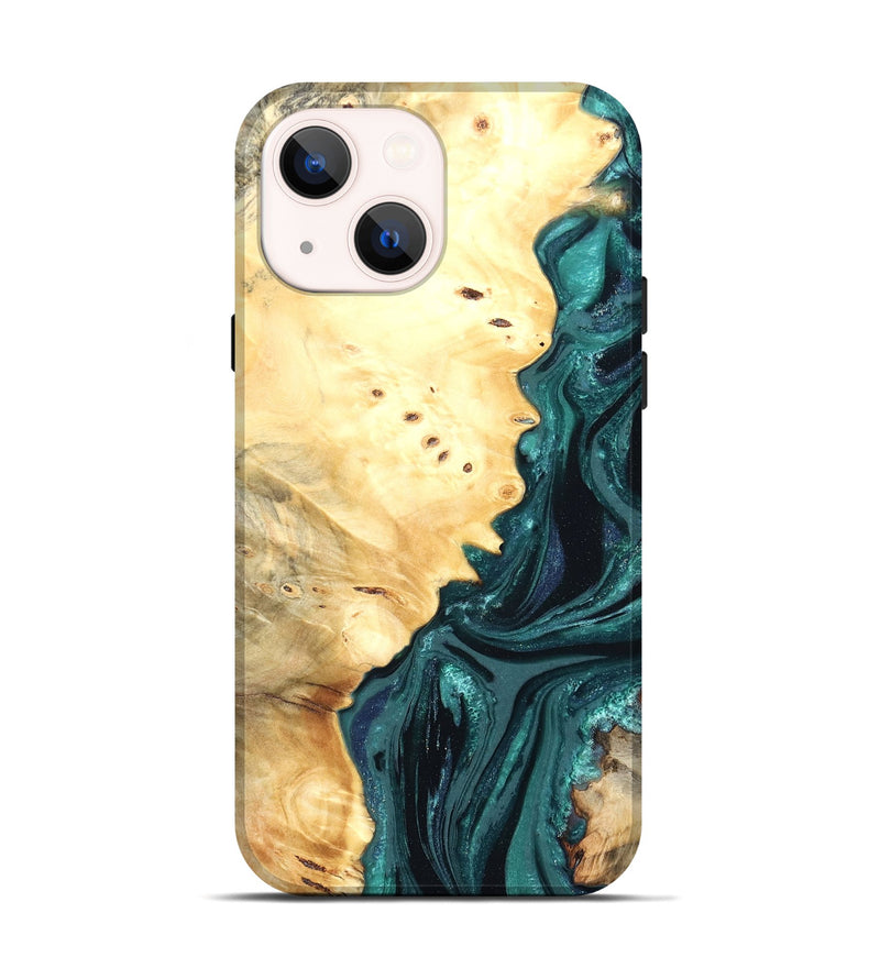 iPhone 14 Wood Live Edge Phone Case - Yuliana (Green, 822161)