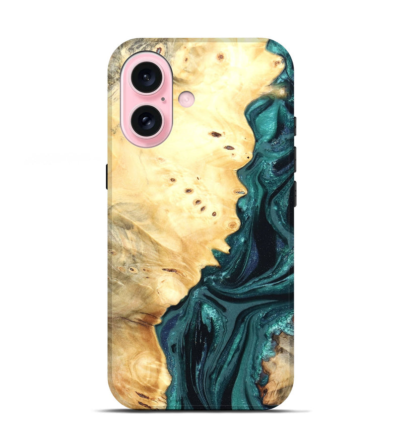 iPhone 17 Wood Live Edge Phone Case - Yuliana (Green, 822161)