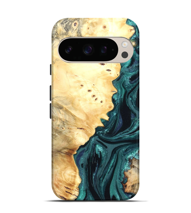 Pixel 10 Pro Wood Live Edge Phone Case - Yuliana (Green, 822161)