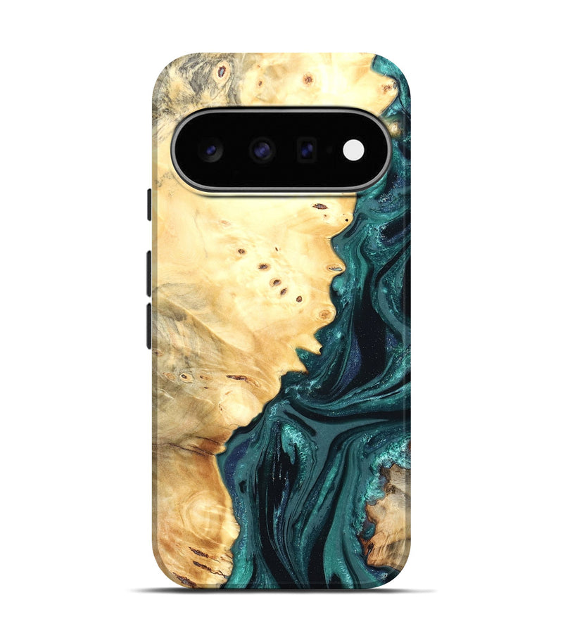 Pixel 11 Pro Wood Live Edge Phone Case - Yuliana (Green, 822161)