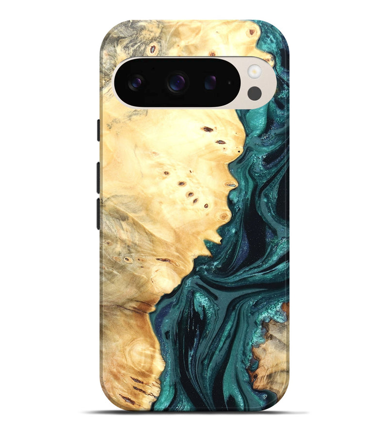 Pixel 9 Pro XL Wood Live Edge Phone Case - Yuliana (Green, 822161)