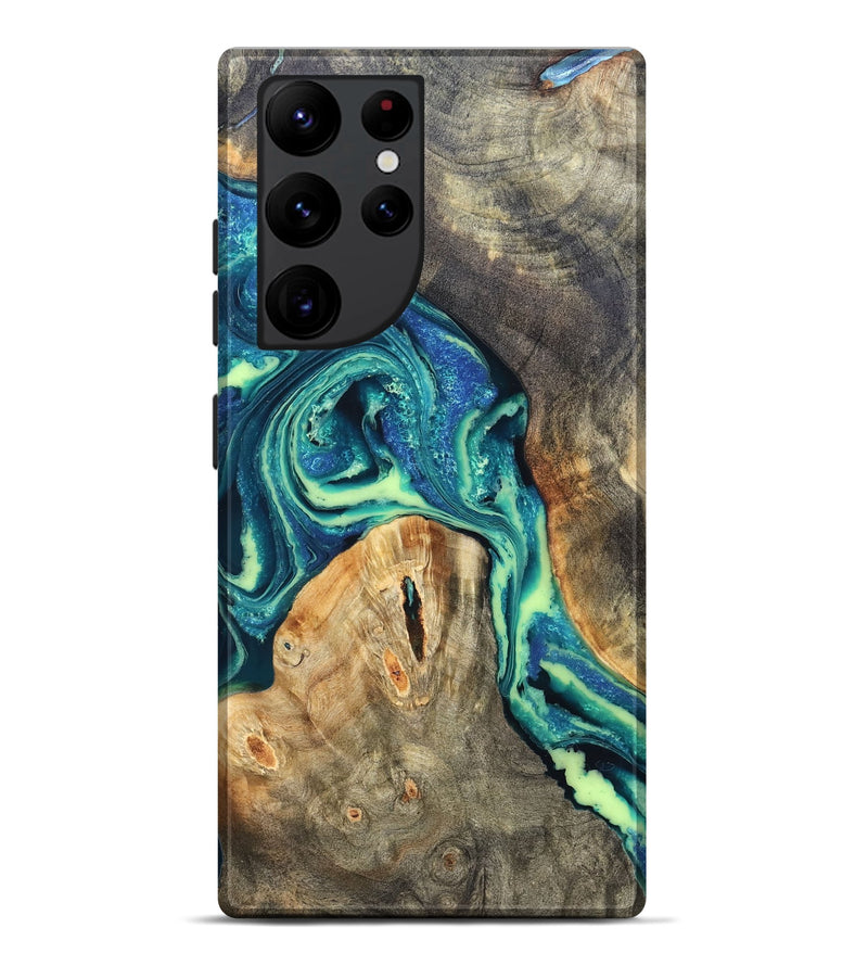 Galaxy S22 Ultra Wood Live Edge Phone Case - Quinton (Blue, 822162)