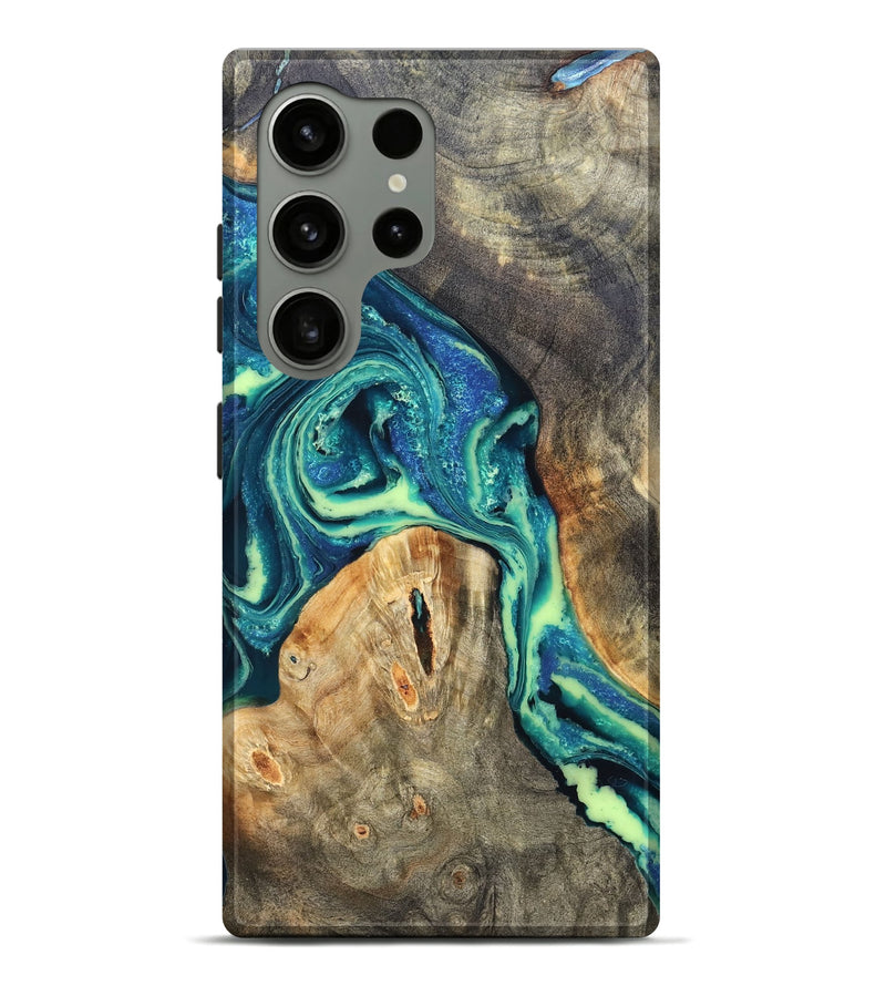 Galaxy S24 Ultra Wood Live Edge Phone Case - Quinton (Blue, 822162)