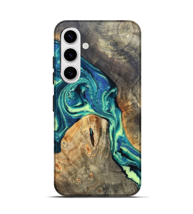 Galaxy S25 Wood Live Edge Phone Case - Quinton (Blue, 822162)