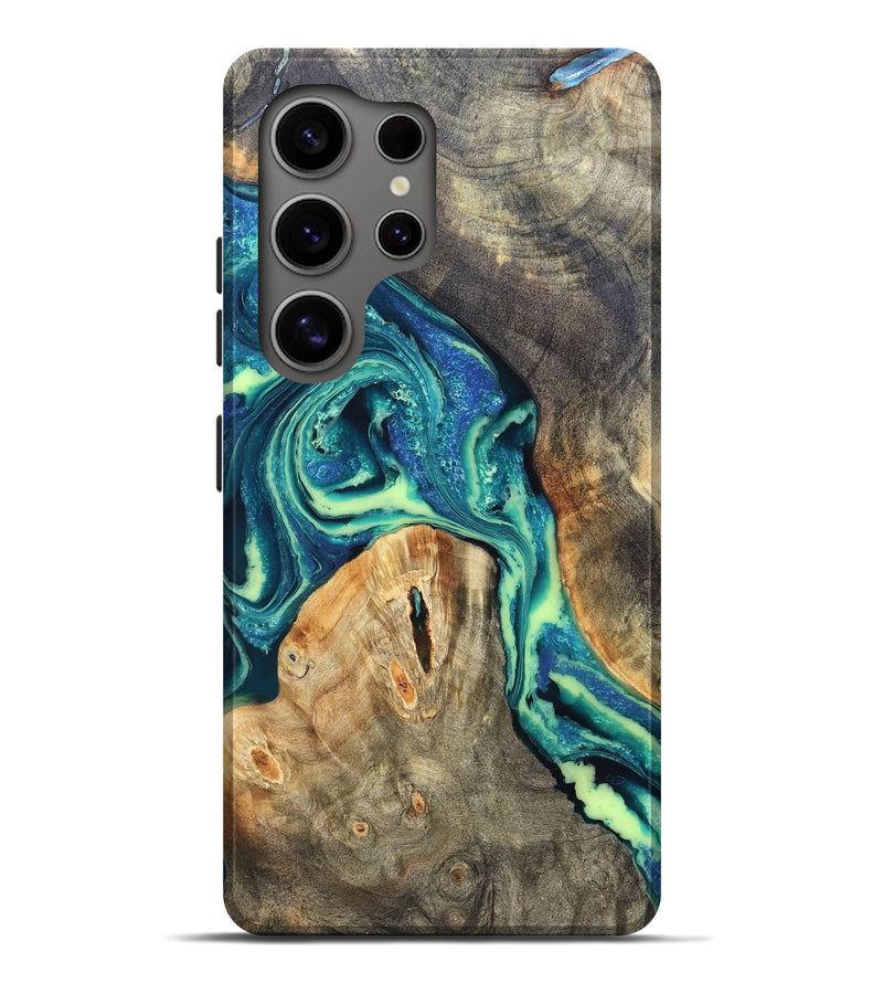 Galaxy S25 Ultra Wood Live Edge Phone Case - Quinton (Blue, 822162)
