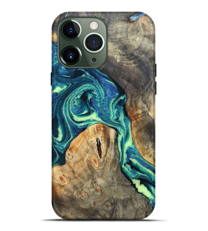 iPhone 13 Pro Max Wood Live Edge Phone Case - Quinton (Blue, 822162)