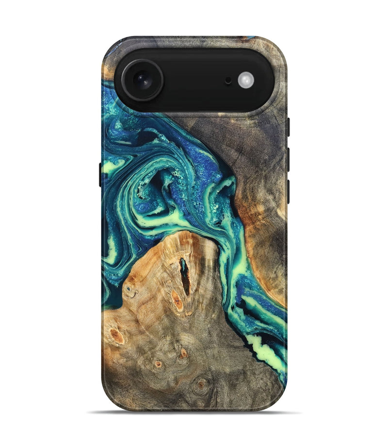 iPhone 17 Air Wood Live Edge Phone Case - Quinton (Blue, 822162)