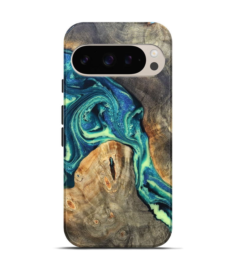 Pixel 9 Pro Wood Live Edge Phone Case - Quinton (Blue, 822162)