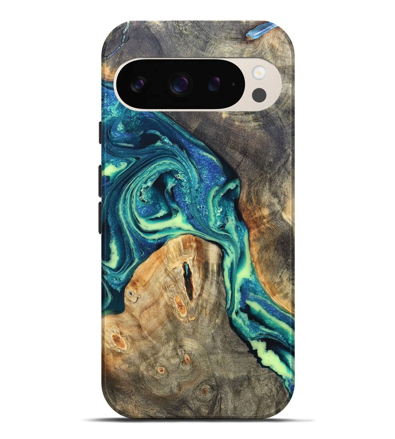 Pixel 9 Pro XL Wood Live Edge Phone Case - Quinton (Blue, 822162)