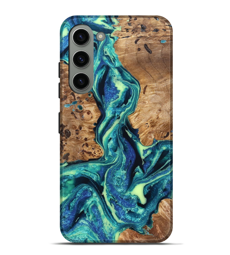 Galaxy S23 Plus Wood Live Edge Phone Case - Caryn (Blue, 822163)