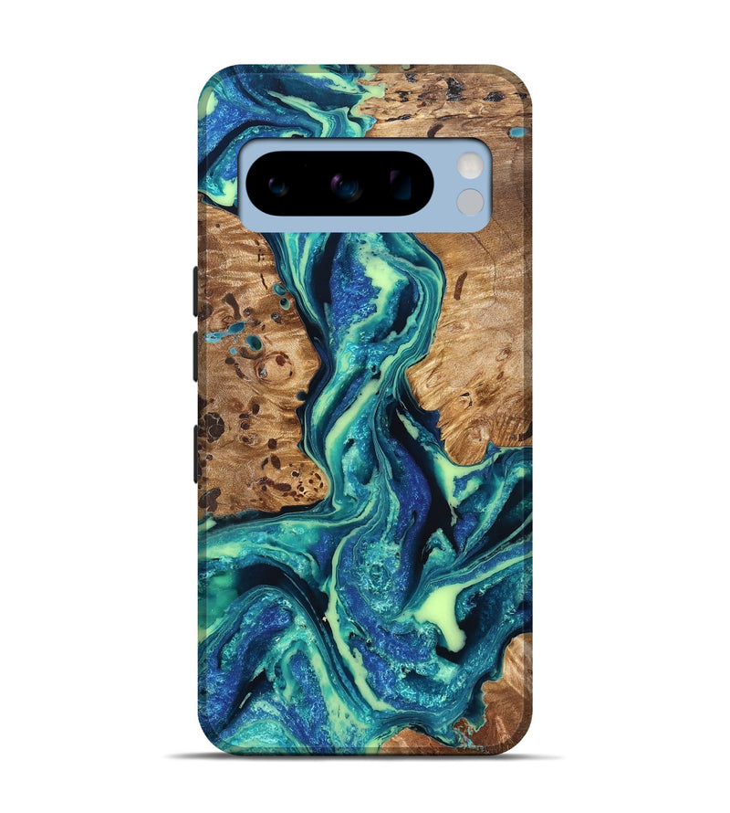 Pixel 8 Pro Wood Live Edge Phone Case - Caryn (Blue, 822163)