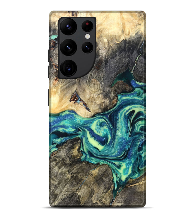 Galaxy S22 Ultra Wood Live Edge Phone Case - Bernard (Blue, 822164)