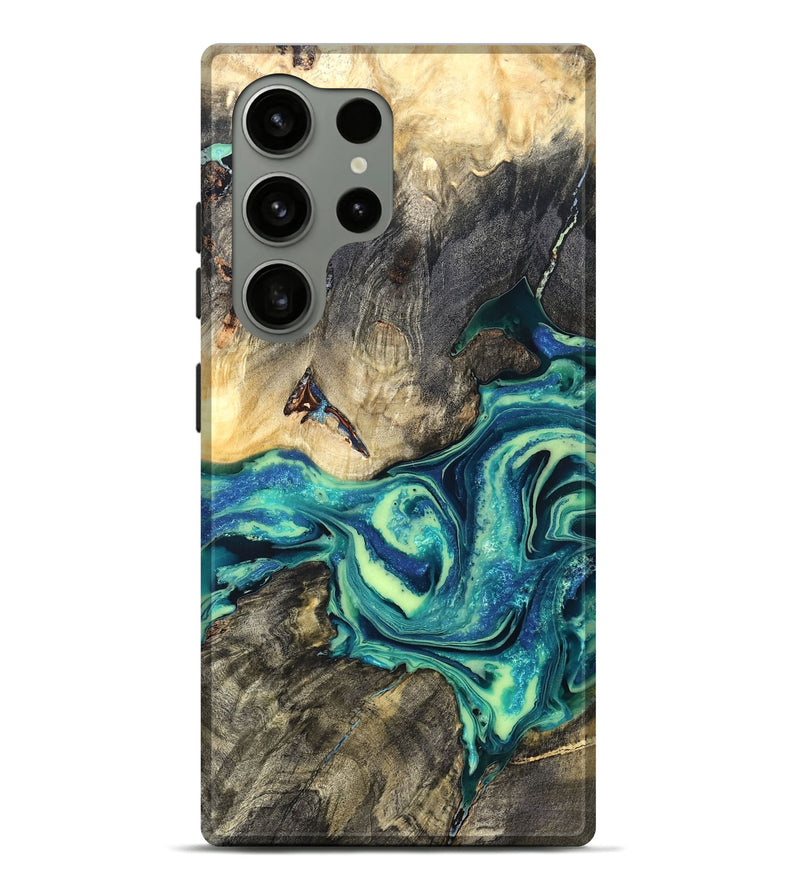 Galaxy S24 Ultra Wood Live Edge Phone Case - Bernard (Blue, 822164)