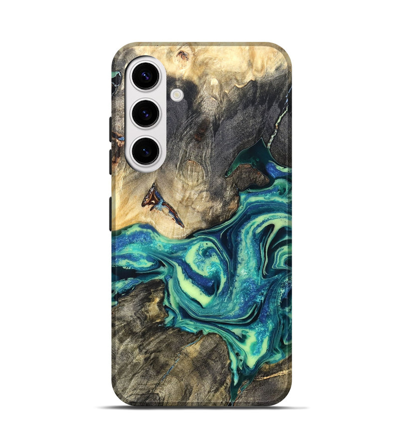 Galaxy S25 Wood Live Edge Phone Case - Bernard (Blue, 822164)