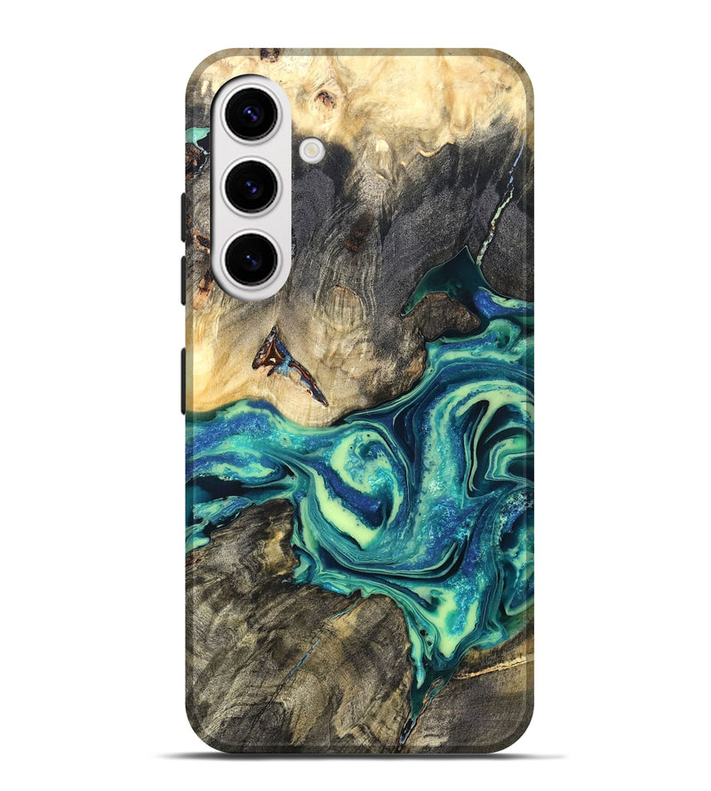 Galaxy S25 Plus Wood Live Edge Phone Case - Bernard (Blue, 822164)