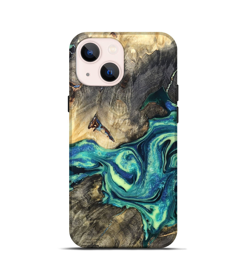 iPhone 13 mini Wood Live Edge Phone Case - Bernard (Blue, 822164)