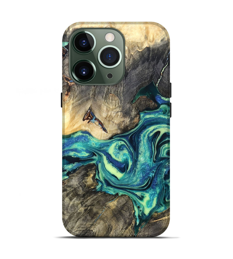 iPhone 13 Pro Wood Live Edge Phone Case - Bernard (Blue, 822164)