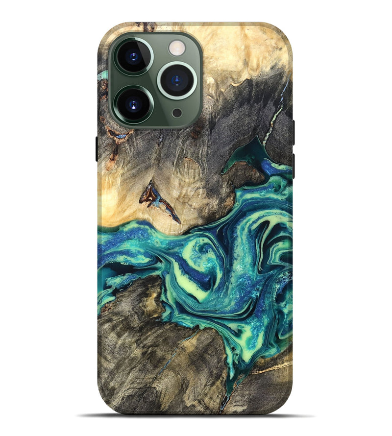 iPhone 13 Pro Max Wood Live Edge Phone Case - Bernard (Blue, 822164)