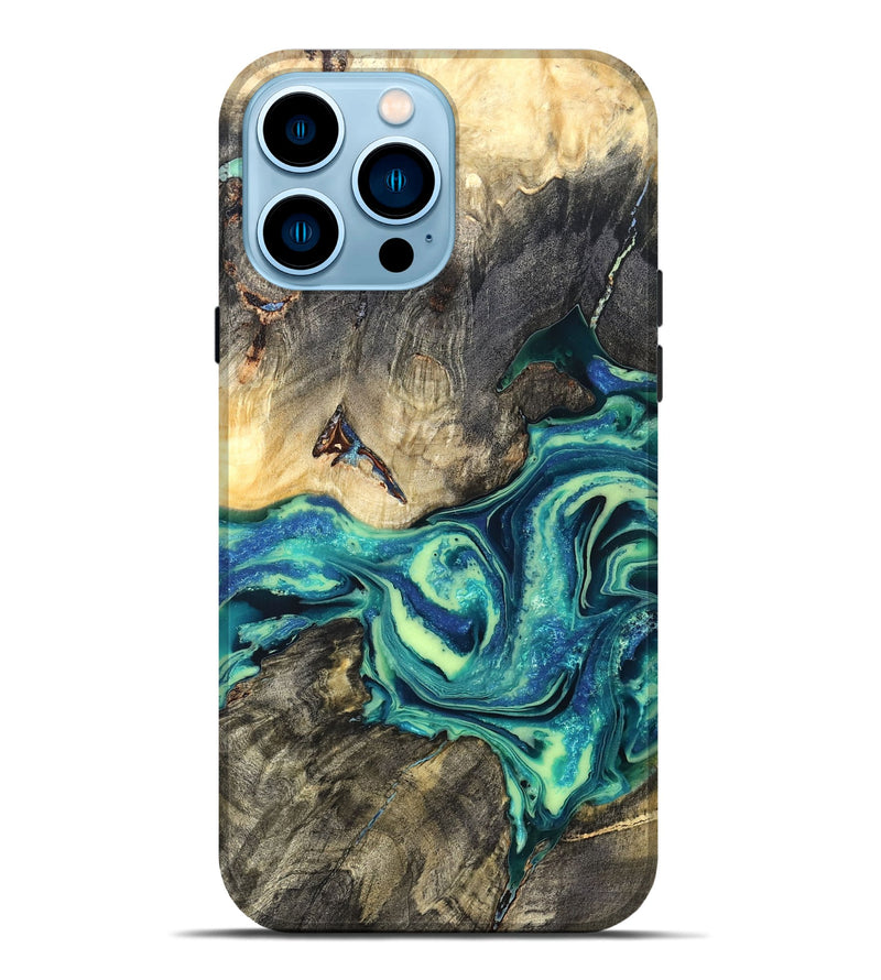 iPhone 14 Pro Max Wood Live Edge Phone Case - Bernard (Blue, 822164)
