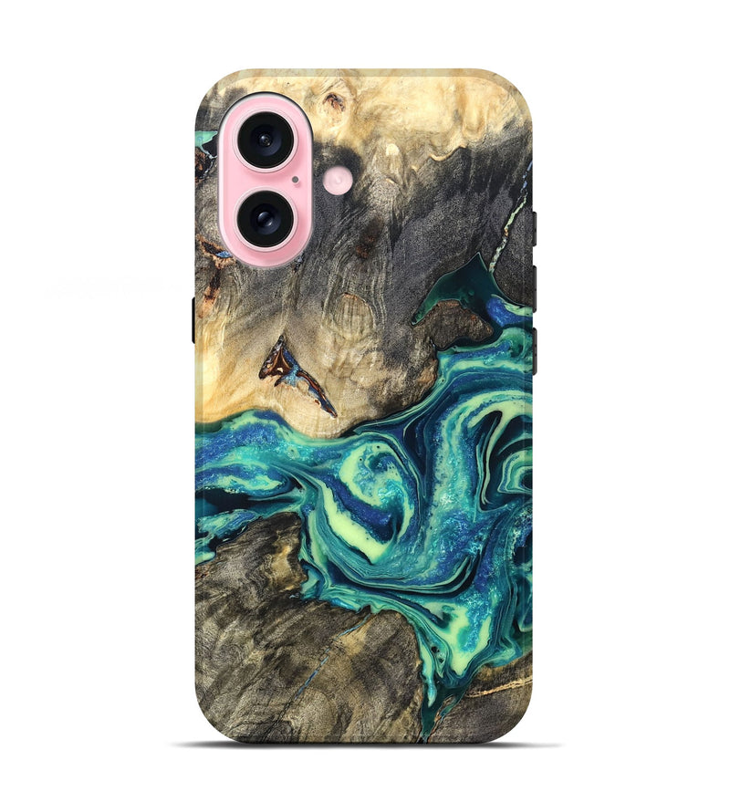 iPhone 17 Wood Live Edge Phone Case - Bernard (Blue, 822164)